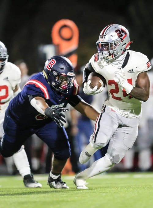Dylan Riley (24) has rushed for nearly 5,000 yards and 50 touchdowns in his prep career